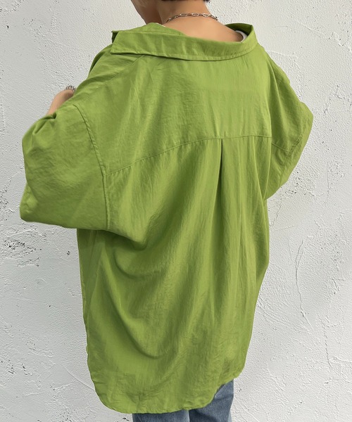 apres jour mignon（アプレジュールミニョン）の「半袖カラーシャツ【ZOZOTOWN限定アイテム】（シャツ/ブラウス・レディース・ブルー/オレンジ/グリーン/ピンク・X-LARGE/フリー）」の7枚目の写真