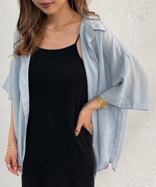 apres jour mignon（アプレジュールミニョン）の「半袖カラーシャツ【ZOZOTOWN限定アイテム】（シャツ/ブラウス・レディース・ブルー/オレンジ/グリーン/ピンク・X-LARGE/フリー）」の11枚目の写真