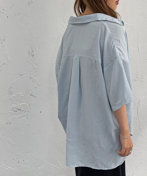 apres jour mignon（アプレジュールミニョン）の「半袖カラーシャツ【ZOZOTOWN限定アイテム】（シャツ/ブラウス・レディース・ブルー/オレンジ/グリーン/ピンク・X-LARGE/フリー）」の12枚目の写真