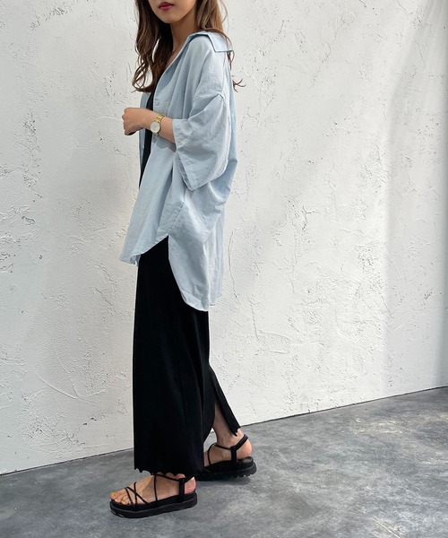 apres jour mignon（アプレジュールミニョン）の「半袖カラーシャツ【ZOZOTOWN限定アイテム】（シャツ/ブラウス・レディース・ブルー/オレンジ/グリーン/ピンク・X-LARGE/フリー）」の14枚目の写真