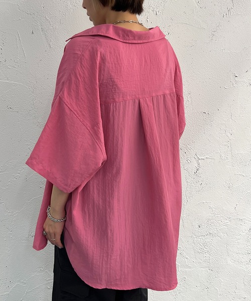apres jour mignon（アプレジュールミニョン）の「半袖カラーシャツ【ZOZOTOWN限定アイテム】（シャツ/ブラウス・レディース・ブルー/オレンジ/グリーン/ピンク・X-LARGE/フリー）」の18枚目の写真