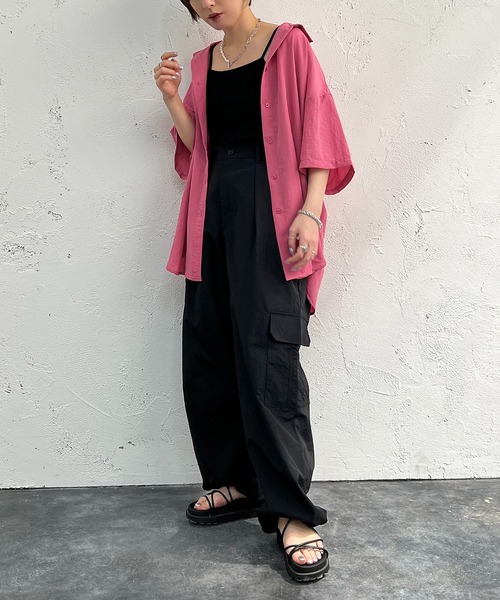 apres jour mignon（アプレジュールミニョン）の「半袖カラーシャツ【ZOZOTOWN限定アイテム】（シャツ/ブラウス・レディース・ブルー/オレンジ/グリーン/ピンク・X-LARGE/フリー）」の19枚目の写真