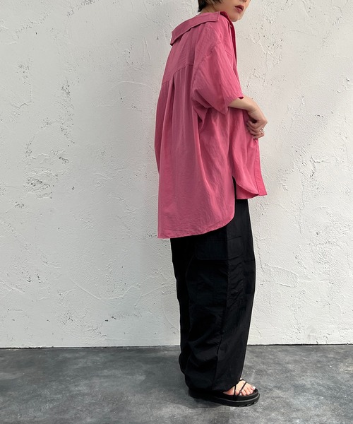apres jour mignon（アプレジュールミニョン）の「半袖カラーシャツ【ZOZOTOWN限定アイテム】（シャツ/ブラウス・レディース・ブルー/オレンジ/グリーン/ピンク・X-LARGE/フリー）」の20枚目の写真