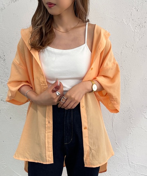 apres jour mignon（アプレジュールミニョン）の「半袖カラーシャツ【ZOZOTOWN限定アイテム】（シャツ/ブラウス・レディース・ブルー/オレンジ/グリーン/ピンク・X-LARGE/フリー）」の21枚目の写真
