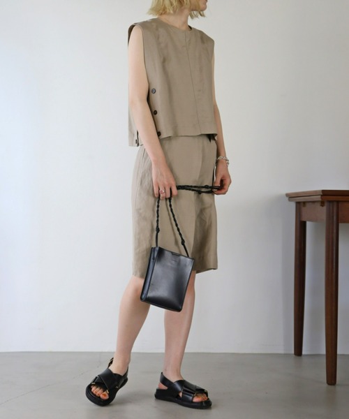 UNFIELD(アンフィールド)の「【UNFIELD】麻混ベスト(ベスト・レディース・ブラック/ベージュ・FREE)」の5枚目の写真