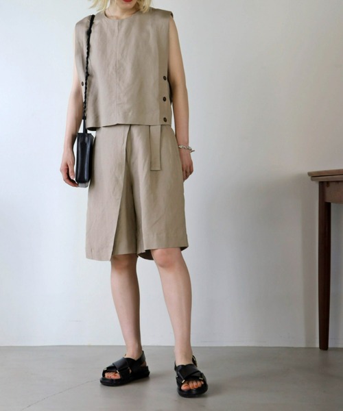 UNFIELD(アンフィールド)の「【UNFIELD】麻混ベスト(ベスト・レディース・ブラック/ベージュ・FREE)」の7枚目の写真