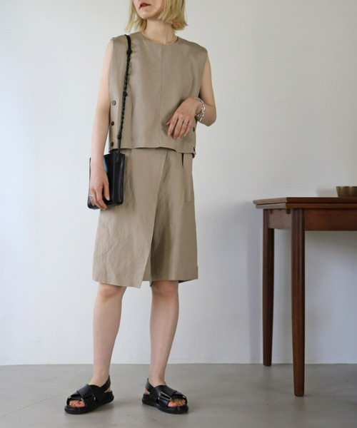 UNFIELD(アンフィールド)の「【UNFIELD】麻混ベスト(ベスト・レディース・ブラック/ベージュ・FREE)」の8枚目の写真