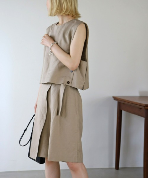 UNFIELD(アンフィールド)の「【UNFIELD】麻混ベスト(ベスト・レディース・ブラック/ベージュ・FREE)」の12枚目の写真