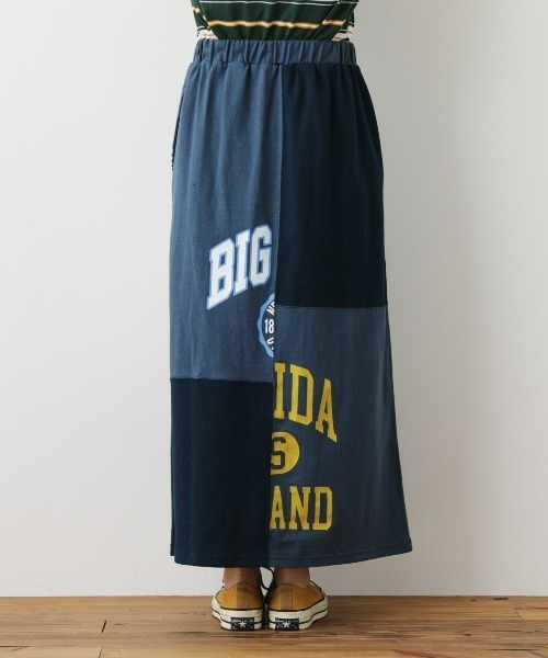 RODEO CROWNS WIDE BOWL（ロデオクラウンズワイドボウル）の「Re likeカットマキシスカート（スカート・レディース・ネイビー/グレー×ホワイト・FREE）」の6枚目の写真