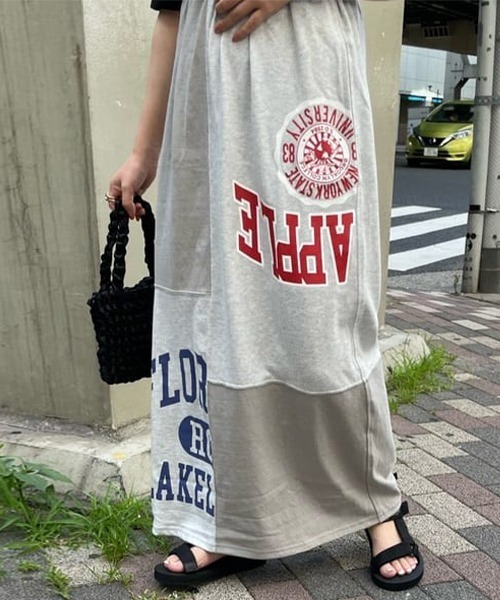 RODEO CROWNS WIDE BOWL（ロデオクラウンズワイドボウル）の「Re likeカットマキシスカート（スカート・レディース・ネイビー/グレー×ホワイト・FREE）」の11枚目の写真