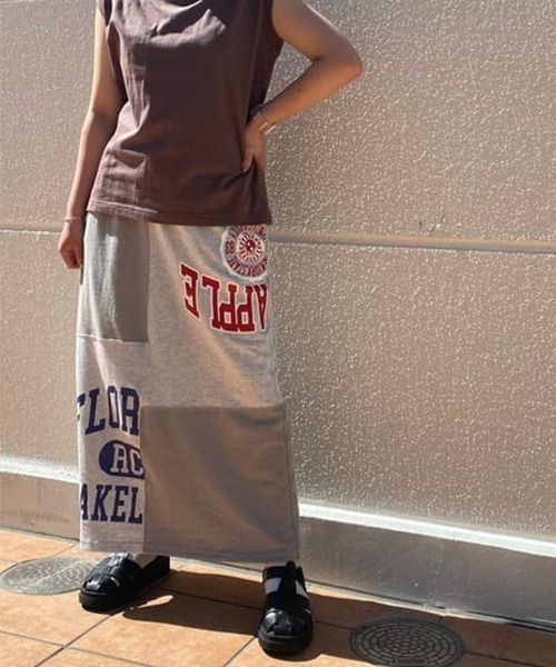 RODEO CROWNS WIDE BOWL（ロデオクラウンズワイドボウル）の「Re likeカットマキシスカート（スカート・レディース・ネイビー/グレー×ホワイト・FREE）」の22枚目の写真