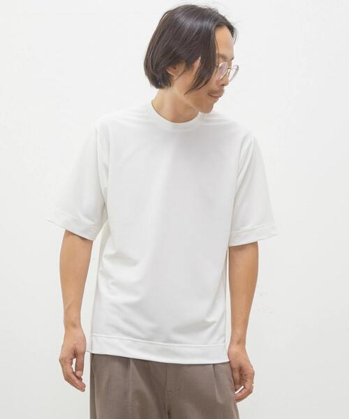 MEN'S MELROSE（メンズメルローズ）の「アクアスーティングリブクルーネックTシャツ（Tシャツ/カットソー・メンズ・ホワイト/グレー/ミント・4/3）」の2枚目の写真