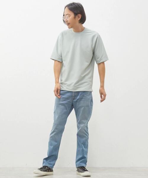 MEN'S MELROSE（メンズメルローズ）の「アクアスーティングリブクルーネックTシャツ（Tシャツ/カットソー・メンズ・ホワイト/グレー/ミント・4/3）」の19枚目の写真