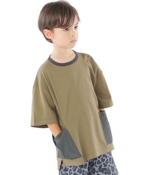 SHIPS(シップス)の「SHIPS KIDS:100~130cm / <多機能>マルチエフェクト(R) ポケット TEE(Tシャツ/カットソー・キッズ・ブラック/カーキ・100/110/120/130)」の4枚目の写真