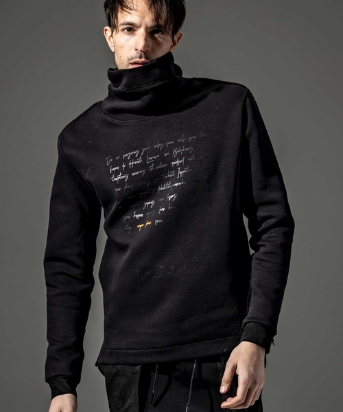 C DIEM（カルペディエム）の「C DIEM(カルペディエム)立体プリントモックネックロングTシャツ（Tシャツ/カットソー・メンズ・ホワイト/ブラック/カーキ・S/M/L）」の4枚目の写真