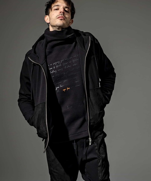 C DIEM（カルペディエム）の「C DIEM(カルペディエム)立体プリントモックネックロングTシャツ（Tシャツ/カットソー・メンズ・ホワイト/ブラック/カーキ・S/M/L）」の10枚目の写真