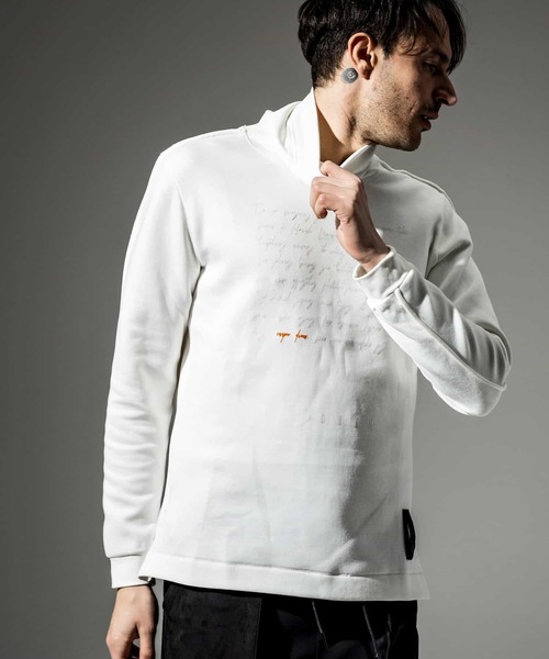 C DIEM（カルペディエム）の「C DIEM(カルペディエム)立体プリントモックネックロングTシャツ（Tシャツ/カットソー・メンズ・ホワイト/ブラック/カーキ・S/M/L）」の18枚目の写真