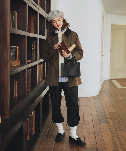 BONLECILL（ボンルシール）の「ウエストギャザー2タックイージーパンツ（その他パンツ・レディース・グリーン/ピンク/ネイビー/ブラック/アイボリー・M/L）」の10枚目の写真