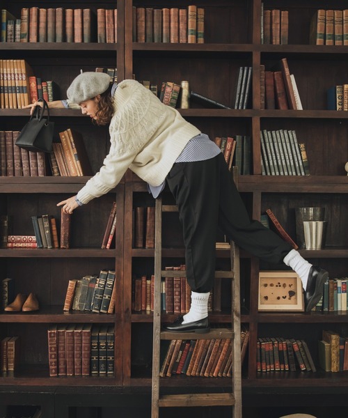 BONLECILL（ボンルシール）の「ウエストギャザー2タックイージーパンツ（その他パンツ・レディース・グリーン/ピンク/ネイビー/ブラック/アイボリー・M/L）」の9枚目の写真