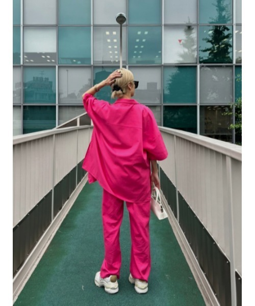 AMAIL（アマイル）の「Ethic linen half shirt（シャツ/ブラウス・レディース・ベージュ/ピンク/ホワイト×ブラック・FREE）」の16枚目の写真