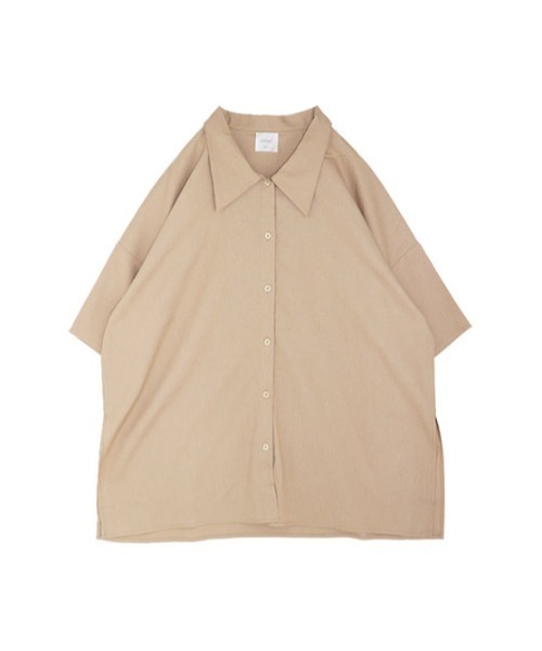 AMAIL（アマイル）の「Ethic linen half shirt（シャツ/ブラウス・レディース・ベージュ/ピンク/ホワイト×ブラック・FREE）」の19枚目の写真