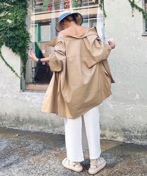 AMAIL（アマイル）の「Ethic linen half shirt（シャツ/ブラウス・レディース・ベージュ/ピンク/ホワイト×ブラック・FREE）」の11枚目の写真