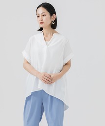 Dignite collier パール付切替ブラウス