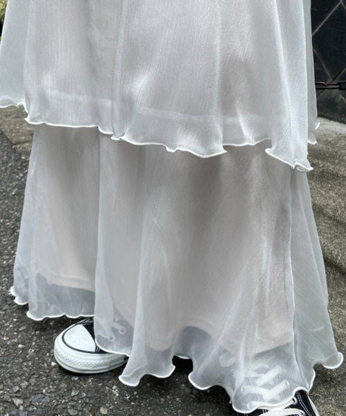 CIAOPANIC（チャオパニック）の「ティアードシフォンスカート（スカート・レディース・ホワイト/ブラック/イエロー・FREE）」の15枚目の写真