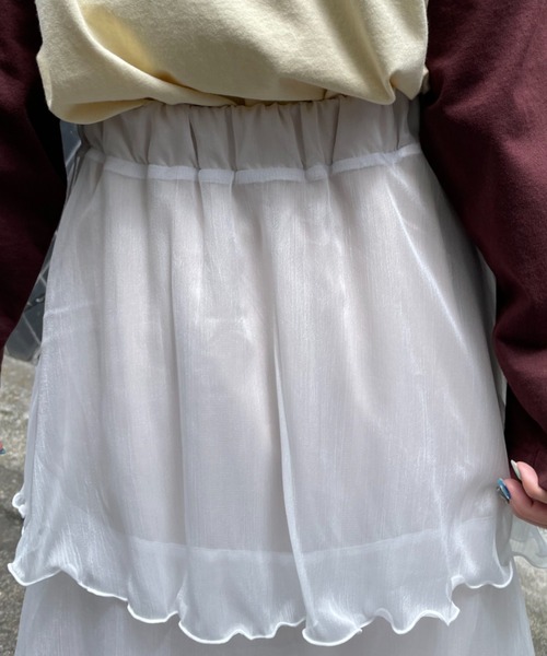 CIAOPANIC（チャオパニック）の「ティアードシフォンスカート（スカート・レディース・ホワイト/ブラック/イエロー・FREE）」の14枚目の写真