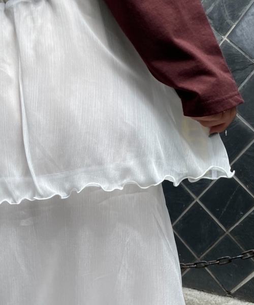 CIAOPANIC（チャオパニック）の「ティアードシフォンスカート（スカート・レディース・ホワイト/ブラック/イエロー・FREE）」の16枚目の写真