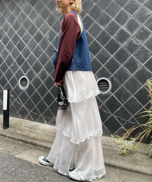 CIAOPANIC（チャオパニック）の「ティアードシフォンスカート（スカート・レディース・ホワイト/ブラック/イエロー・FREE）」の11枚目の写真