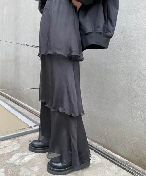 CIAOPANIC（チャオパニック）の「ティアードシフォンスカート（スカート・レディース・ホワイト/ブラック/イエロー・FREE）」の22枚目の写真