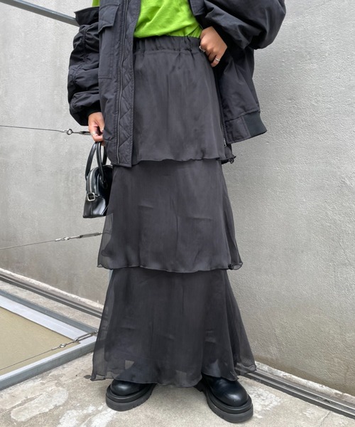 CIAOPANIC（チャオパニック）の「ティアードシフォンスカート（スカート・レディース・ホワイト/ブラック/イエロー・FREE）」の19枚目の写真