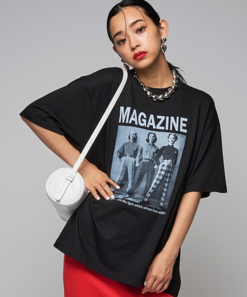 Narcissus（ナルシス）の「【Narcissus】マガジンロゴTシャツ（Tシャツ/カットソー・レディース・ホワイト/ブラック・FREE）」の2枚目の写真