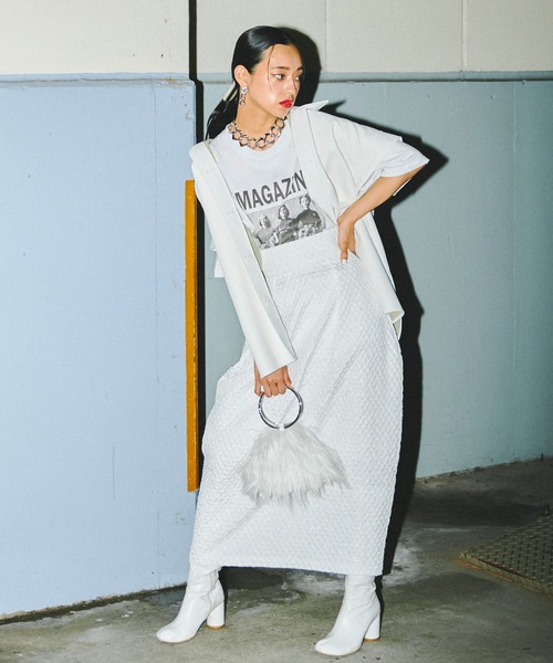 Narcissus（ナルシス）の「【Narcissus】マガジンロゴTシャツ（Tシャツ/カットソー・レディース・ホワイト/ブラック・FREE）」の4枚目の写真