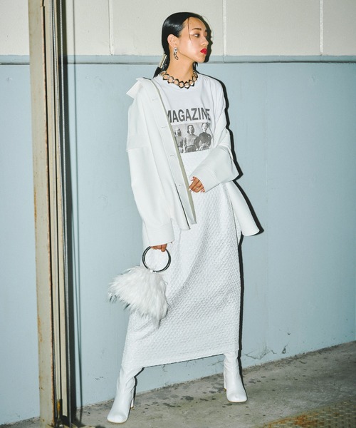 Narcissus（ナルシス）の「【Narcissus】マガジンロゴTシャツ（Tシャツ/カットソー・レディース・ホワイト/ブラック・FREE）」の5枚目の写真