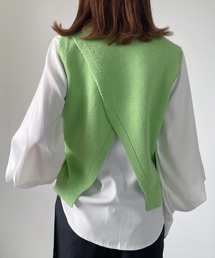 バックレイヤードニットベスト