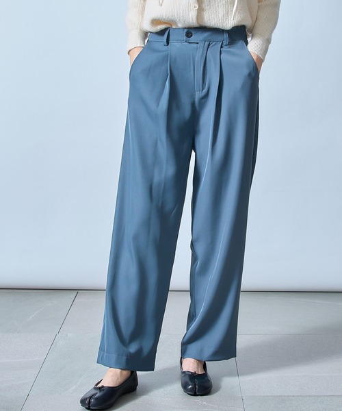 MAISON BREEZE（メゾンブリーズ）の「【MAISON BREEZE】ハイウエストタックパンツ オフィスカジュアル SCCH205 ※（その他パンツ・レディース・グレー/ブラック/カーキ・3/4/5）」の9枚目の写真