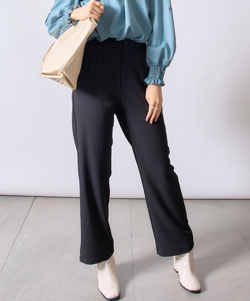 MAISON BREEZE（メゾンブリーズ）の「【MAISON BREEZE】ハイウエストタックパンツ オフィスカジュアル SCCH205 ※（その他パンツ・レディース・グレー/ブラック/カーキ・3/4/5）」の7枚目の写真