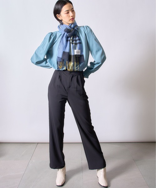 MAISON BREEZE（メゾンブリーズ）の「【MAISON BREEZE】ハイウエストタックパンツ オフィスカジュアル SCCH205 ※（その他パンツ・レディース・グレー/ブラック/カーキ・3/4/5）」の8枚目の写真