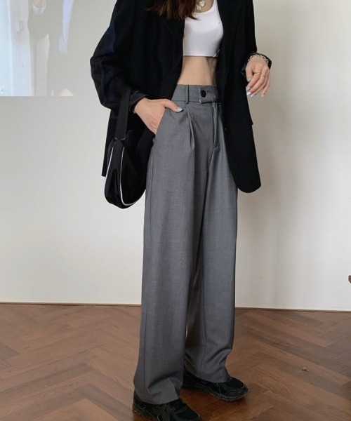 MAISON BREEZE（メゾンブリーズ）の「【MAISON BREEZE】ハイウエストタックパンツ オフィスカジュアル SCCH205 ※（その他パンツ・レディース・グレー/ブラック/カーキ・3/4/5）」の22枚目の写真