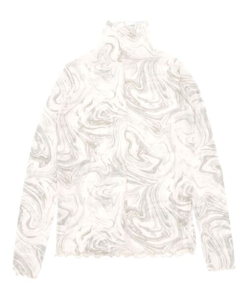 ANOTHER S(アナザーエス)の「マーブル柄シアーハイネックトップス(Tシャツ/カットソー・レディース・グレー/グレイッシュベージュ/ミント・M)」の15枚目の写真