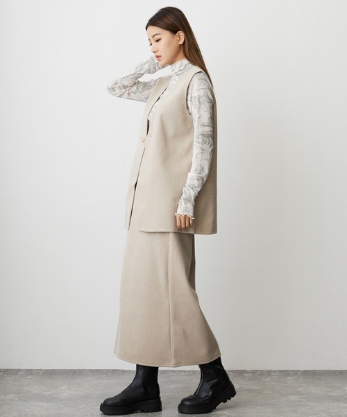 ANOTHER S(アナザーエス)の「マーブル柄シアーハイネックトップス(Tシャツ/カットソー・レディース・グレー/グレイッシュベージュ/ミント・M)」の11枚目の写真