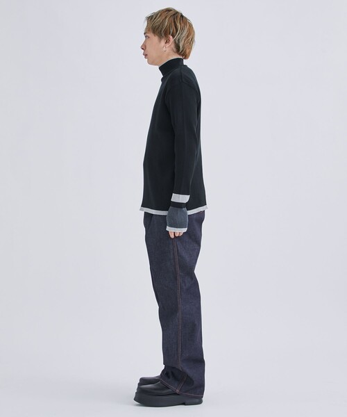 LiNoH(リノー)の「MULTI COLOR RIB KNIT/マルチカラーリブニット(ニット/セーター・メンズ・ブルー/グリーン/ダークグレー・1/2)」の7枚目の写真