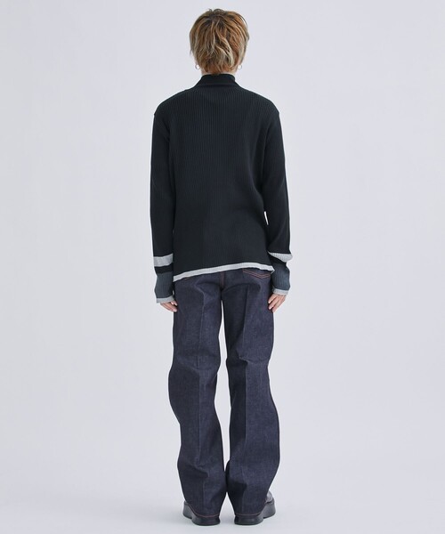 LiNoH(リノー)の「MULTI COLOR RIB KNIT/マルチカラーリブニット(ニット/セーター・メンズ・ブルー/グリーン/ダークグレー・1/2)」の8枚目の写真
