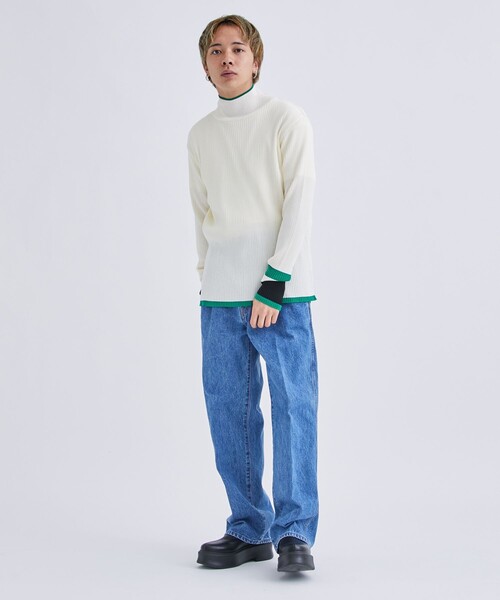 LiNoH(リノー)の「MULTI COLOR RIB KNIT/マルチカラーリブニット(ニット/セーター・メンズ・ブルー/グリーン/ダークグレー・1/2)」の13枚目の写真