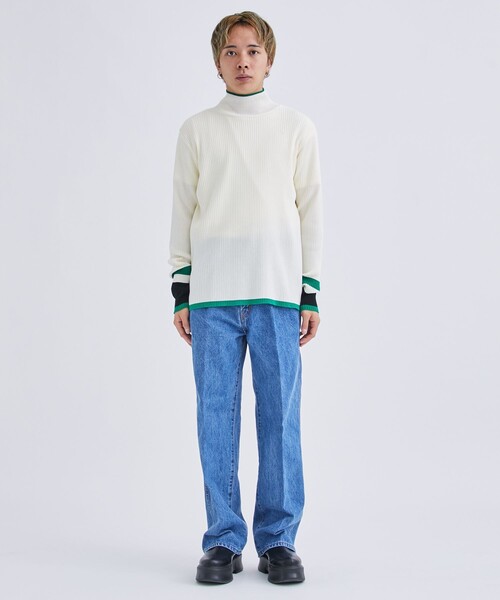 LiNoH(リノー)の「MULTI COLOR RIB KNIT/マルチカラーリブニット(ニット/セーター・メンズ・ブルー/グリーン/ダークグレー・1/2)」の15枚目の写真