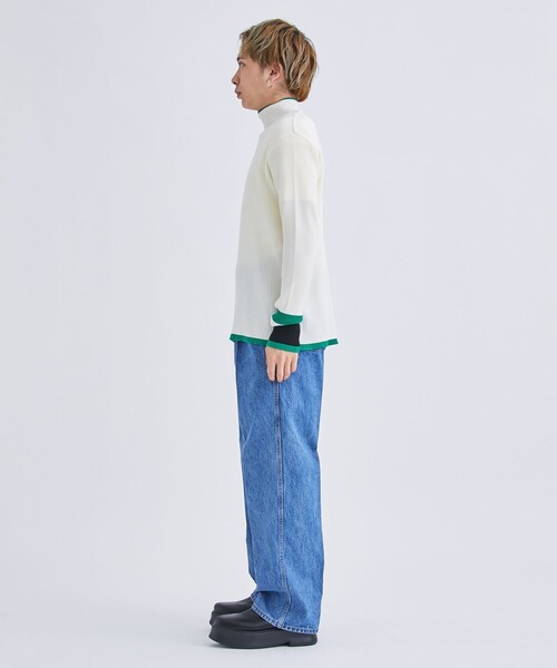 LiNoH(リノー)の「MULTI COLOR RIB KNIT/マルチカラーリブニット(ニット/セーター・メンズ・ブルー/グリーン/ダークグレー・1/2)」の16枚目の写真