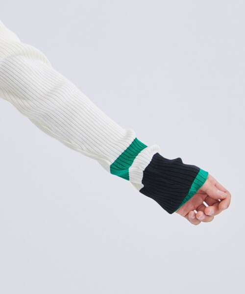 LiNoH(リノー)の「MULTI COLOR RIB KNIT/マルチカラーリブニット(ニット/セーター・メンズ・ブルー/グリーン/ダークグレー・1/2)」の19枚目の写真