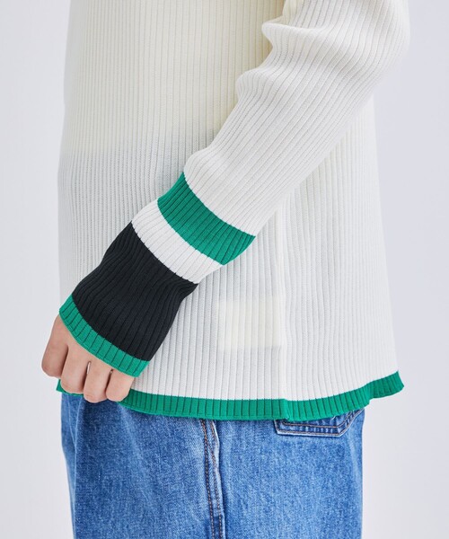LiNoH(リノー)の「MULTI COLOR RIB KNIT/マルチカラーリブニット(ニット/セーター・メンズ・ブルー/グリーン/ダークグレー・1/2)」の20枚目の写真